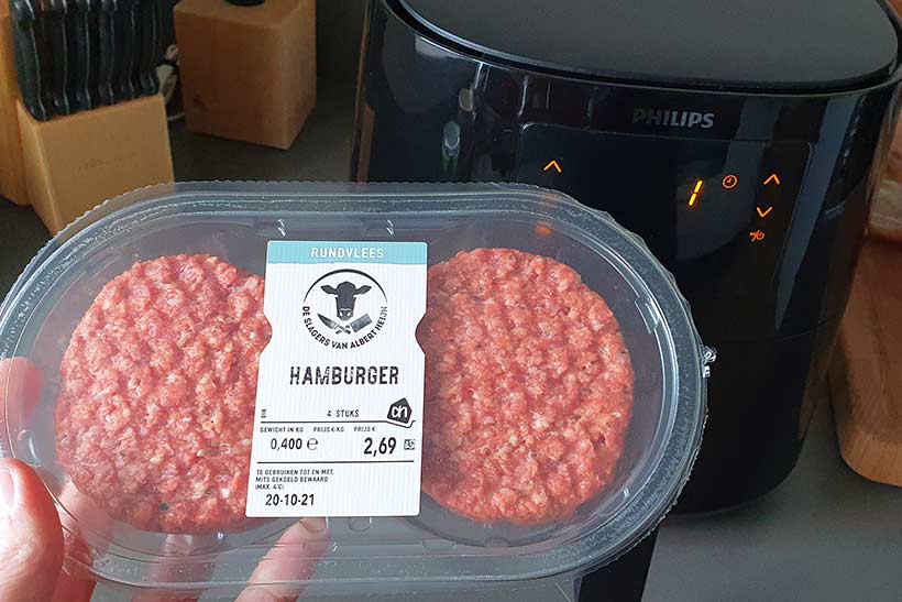 Draaien lus pariteit Hamburger bakken in de airfryer - Baktijden & recepten - FrituurGezond.nl